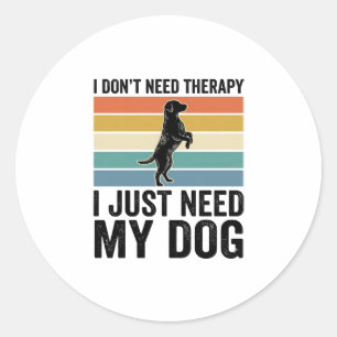 Hunde-Liebhaber-Therapie-Zitat Vintage-Gravur-Desi Runder Aufkleber
