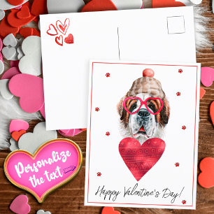 Hunde-Liebhaber Valentinsgeschenk Bernhardiner Feiertagspostkarte