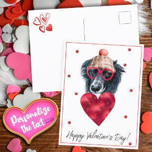 Hunde-Liebhaber Valentinsgeschenk Border Collie Feiertagspostkarte