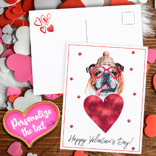 Hunde-Liebhaber Valentinstag Geschenk Englische Bu Feiertagspostkarte