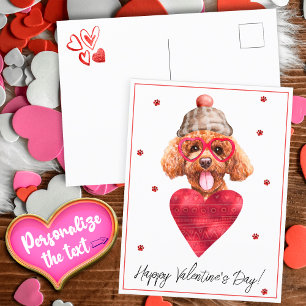Hunde Liebhaber Valentinstag Geschenk Pudel Feiertagspostkarte