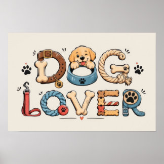 Hunde-Liebhaber-Wortkunst Poster