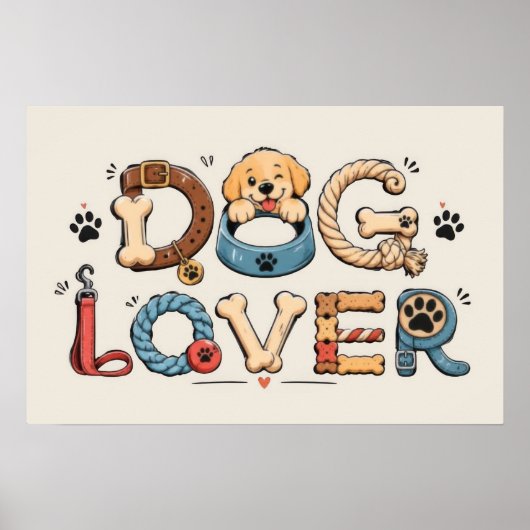 Hunde-Liebhaber-Wortkunst Poster (Vorne)