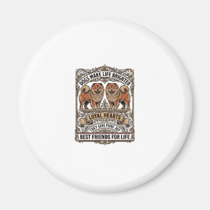 Hunde-Liebhaber-Zitat Vintage-Gravur Fluffiger Hun Magnet