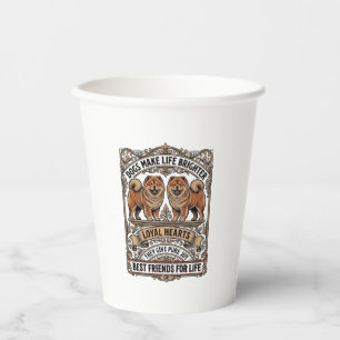 Hunde-Liebhaber-Zitat Vintage-Gravur Fluffiger Hun Pappbecher