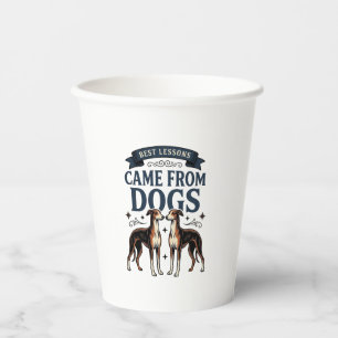 Hunde-Liebhaber-Zitat Vintage-Gravur-Hound-Typogra Pappbecher