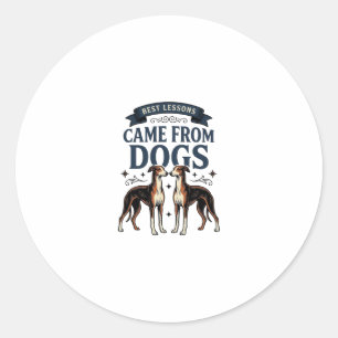 Hunde-Liebhaber-Zitat Vintage-Gravur-Hound-Typogra Runder Aufkleber