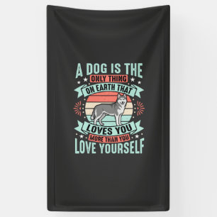 Hunde Liebhaber Zitat Vintage Husky Grafik Banner