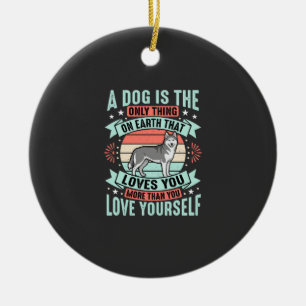 Hunde Liebhaber Zitat Vintage Husky Grafik Keramik Ornament