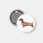 Hunde liebt Dackel Klein, 3,2 cm Runder Magnet (Vorderseite/Rückseite)