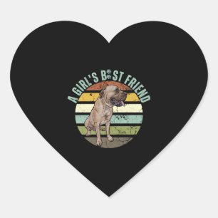 Hunde liebt Design eines MÄDCHEN BESTE FREUNDE Herz-Aufkleber