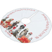 Hunde liebt Weihnachtsbaumrock - Familienname Polyester Weihnachtsbaumdecke (Schrägansicht)