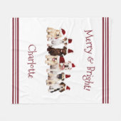 Hunde liebt Weihnachtsblanket mit Namen Fleecedecke (Vorderseite (Horizontal))