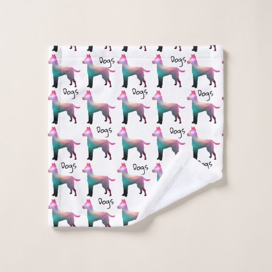 Hunde Logo Badetuch Set (Waschlappen)