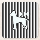 Hunde Logo Black Strip Rechteckiger Pappuntersetzer (Vorderseite)