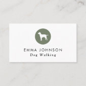 Hunde-Logo Grooming Sage Green Business Card Visitenkarte (Vorderseite)
