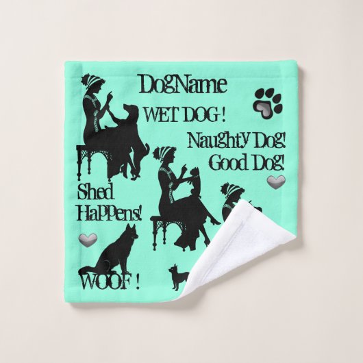 Hunde Lover! Hundetücher! Name oder Namen hinzufüg Badhandtuch Set (Waschlappen)