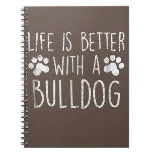 Hunde Lover Life ist besser mit einem Bulldog-Mama Notizblock