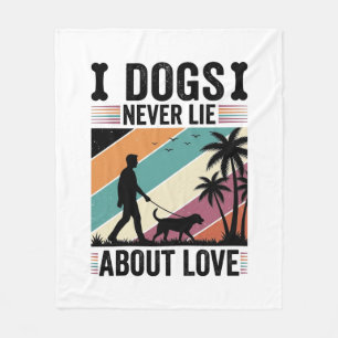 Hunde lügen nie über Liebe Vintage Spazierender Hu Fleecedecke
