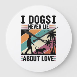Hunde lügen nie über Liebe Vintage Spazierender Hu Große Wanduhr