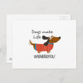 Hunde machen das Leben erfreulich! Postkarte (Vorne/Hinten)