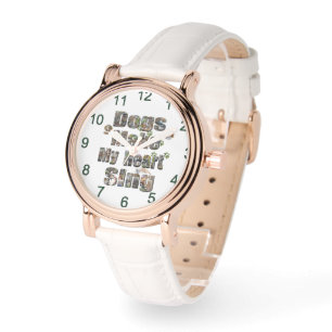 Hunde machen das Logo "Mein Herz sing Picture", Armbanduhr