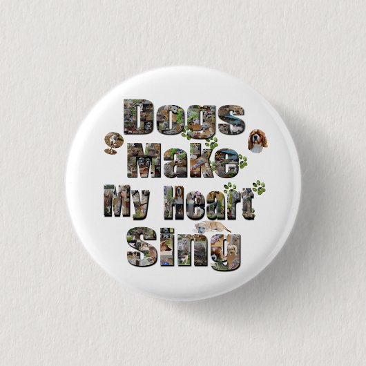Hunde machen das Logo "Mein Herz sing Picture", Button (Vorderseite)