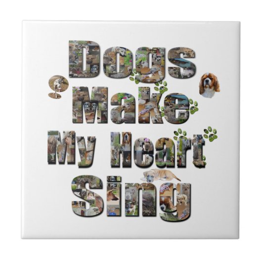 Hunde machen das Logo "Mein Herz sing Picture", Fliese (Vorderseite)