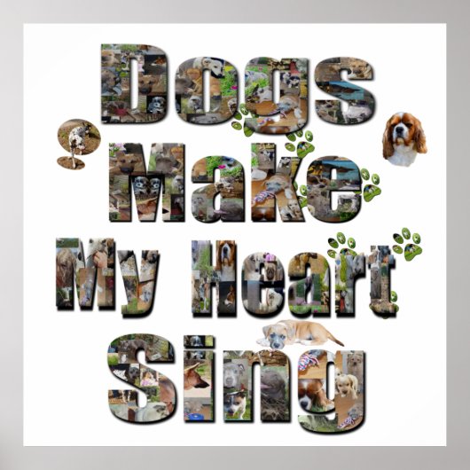 Hunde machen das Logo "Mein Herz sing Picture", Poster (Vorne)