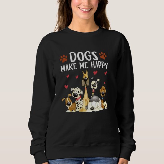 Hunde machen mich glücklich - für Hunde - Niedlich Sweatshirt (Vorderseite)
