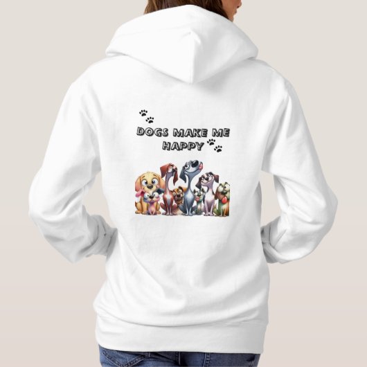 Hunde machen mich glücklich hoodie (Rückseite)