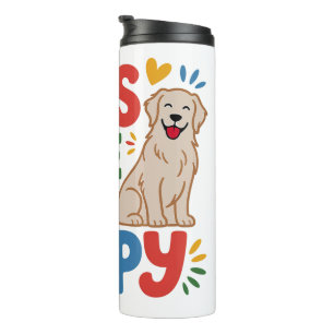 Hunde machen mich glücklich Inspirierendes Zitat Thermosbecher