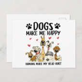 Hunde machen mich glücklich, Menschen machen meine Postkarte (Vorne/Hinten)