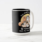 Hunde machen mich glücklich, Menschen machen meine Zweifarbige Tasse (VorderseiteRechts)