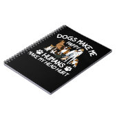 Hunde machen mich glücklich Menschen meinen Kopf v Notizblock (Linke Seite)