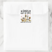 Hunde machen mich glücklich Menschen meinen Kopf v Quadratischer Aufkleber (Tasche)