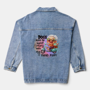Hunde machen mich glücklich, Menschen verletzen me Jeansjacke