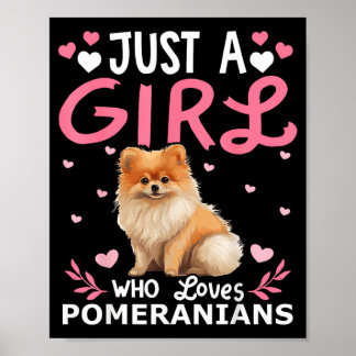 Hunde Mädchen Frauen Ein Mädchen Das Pomvibesnians Poster