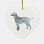 Hunde Malerei Silhouette Weihnachten Keramik Keramik Ornament (Vorne)