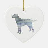 Hunde Malerei Silhouette Weihnachten Keramik Ornament (Hinten)