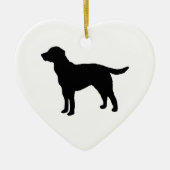 Hunde Malerei Silhouette Weihnachten Keramik Ornament (Vorne)