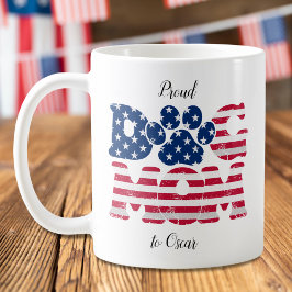 Hunde Mama American Flag Grunge Red White Blue Kaffeetasse
