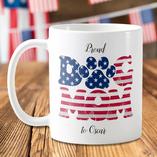 Hunde Mama American Flag Grunge Red White Blue Kaffeetasse