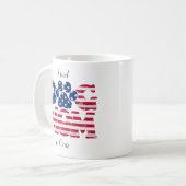 Hunde Mama American Flag Grunge Red White Blue Kaffeetasse (Vorderseite Links)