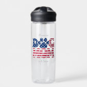 Hunde Mama American Flag Wasserflasche Trinkflasche (Vorderseite)