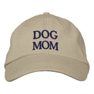 Hunde Mama blau beige bestickte Baseballkappe