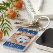 Hunde Mama Blue Foto Schlüsselanhänger (Vorderseite rechts)