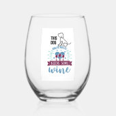 Hunde Mama braucht Wein Weinglas Ohne Stiel (Vorderseite)