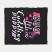 Hunde Mama Cuddling Puppy Fleecedecke (Vorderseite (Horizontal))
