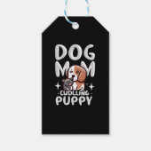 Hunde Mama Cuddling Puppy Geschenkanhänger (Vorderseite)